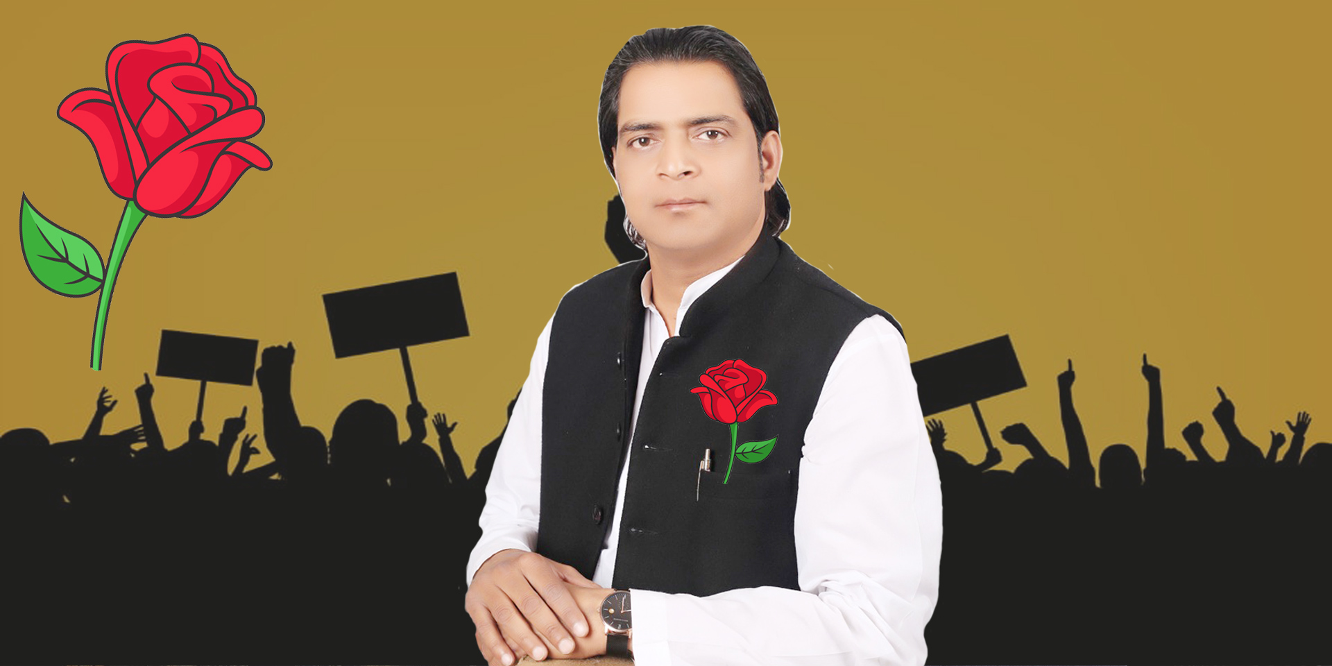 99 से चुनाव चिन्ह गुलाब का फूल पर वोट देकर विजयी बनाये