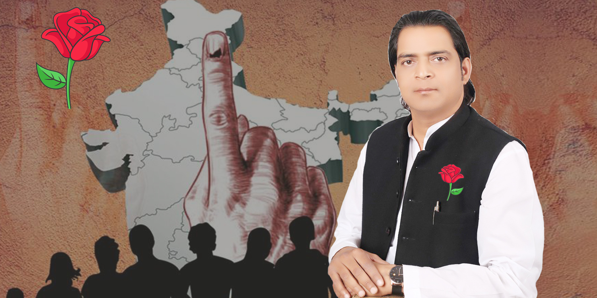 99 से चुनाव चिन्ह गुलाब का फूल पर वोट देकर विजयी बनाये